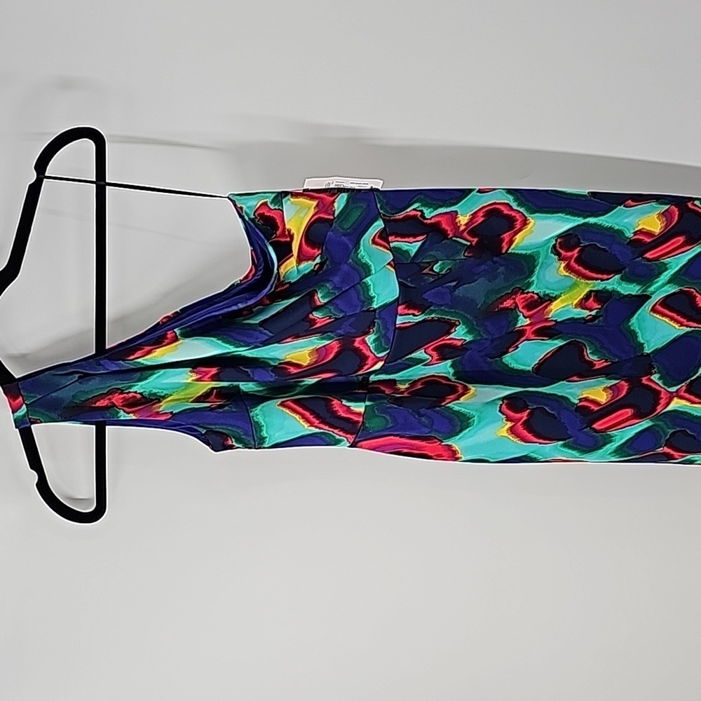BOLD Elements One‎ Shoulder Cutout Colorful Abstract Pattern Bodycon Dress